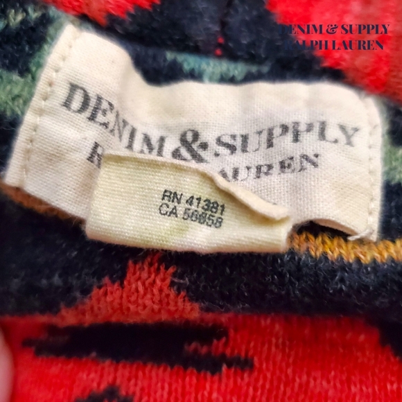 Ralph Lauren Denim & Supply Aztec Design Southwestern Cotton Cardigan Size Large - Picture 10 of 13